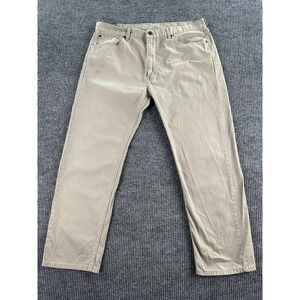 Levis 505 Jeans Men 40x30 Beige Denim Relaxed Fit Straight Classic Medium Wash